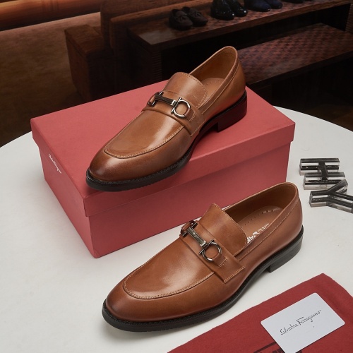 Replica Salvatore Ferragamo Leather Shoes For Men #1026032 $80.00 USD for Wholesale
