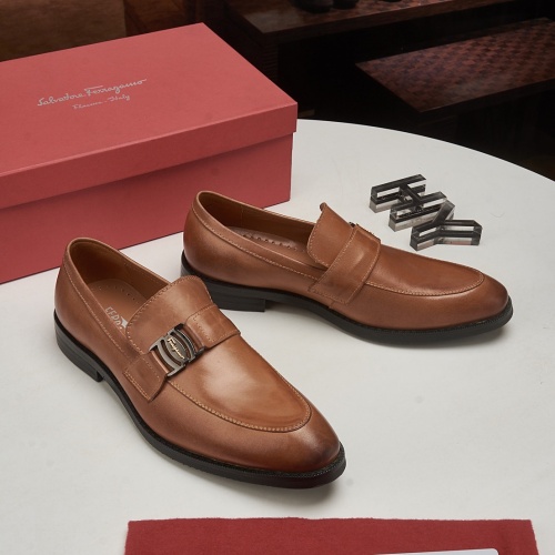 Replica Salvatore Ferragamo Leather Shoes For Men #1026034 $80.00 USD for Wholesale