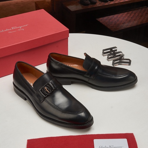 Replica Salvatore Ferragamo Leather Shoes For Men #1026035 $80.00 USD for Wholesale
