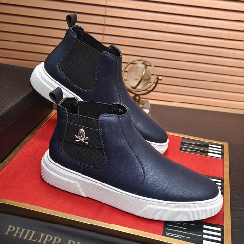 Replica Philipp Plein PP High Tops Shoes For Men #1026179 $88.00 USD for Wholesale