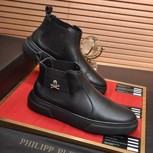Replica Philipp Plein PP High Tops Shoes For Men #1026180 $88.00 USD for Wholesale