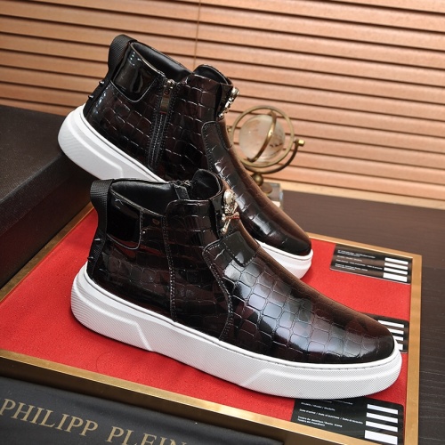 Replica Philipp Plein PP High Tops Shoes For Men #1026188 $88.00 USD for Wholesale