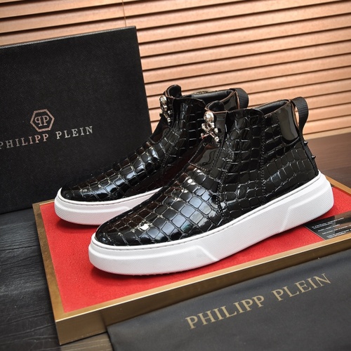 Replica Philipp Plein PP High Tops Shoes For Men #1026190, $88.00 USD, [ITEM#1026190], Replica Philipp Plein PP High Tops Shoes outlet from China