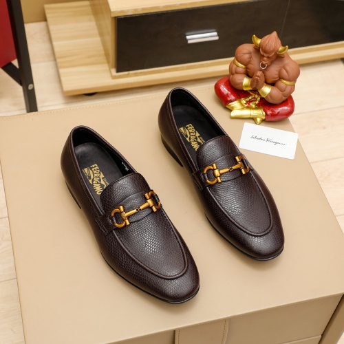 Replica Salvatore Ferragamo Leather Shoes For Men #1026904 $80.00 USD for Wholesale