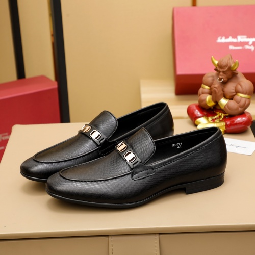 Replica Salvatore Ferragamo Leather Shoes For Men #1026909 $80.00 USD for Wholesale