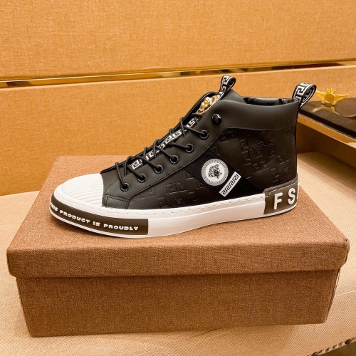 Replica Versace High Tops Shoes For Men #1027029 $80.00 USD for Wholesale
