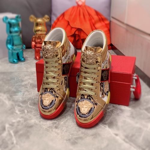 Replica Versace High Tops Shoes For Men #1027964 $76.00 USD for Wholesale