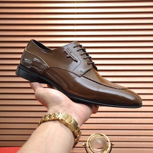 Replica Salvatore Ferragamo Leather Shoes For Men #1028775 $88.00 USD for Wholesale