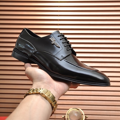 Replica Salvatore Ferragamo Leather Shoes For Men #1028776 $88.00 USD for Wholesale