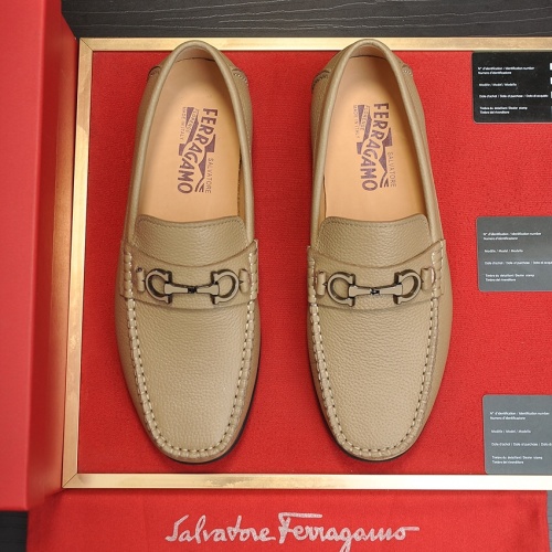 Replica Salvatore Ferragamo Leather Shoes For Men #1028782 $85.00 USD for Wholesale