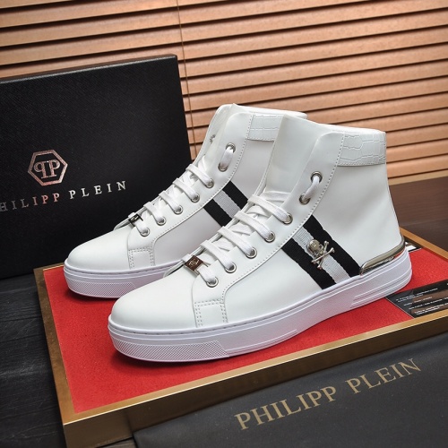 Replica Philipp Plein PP High Tops Shoes For Men #1028791, $88.00 USD, [ITEM#1028791], Replica Philipp Plein PP High Tops Shoes outlet from China