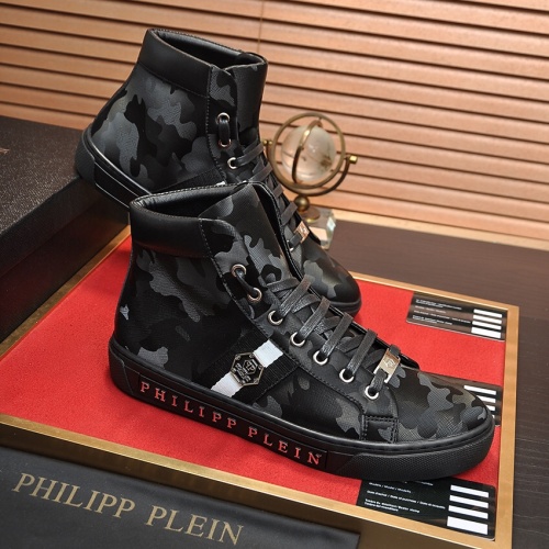 Replica Philipp Plein PP High Tops Shoes For Men #1028796 $88.00 USD for Wholesale