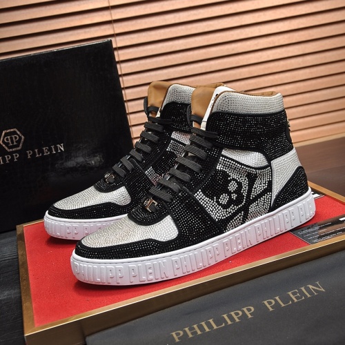 Replica Philipp Plein PP High Tops Shoes For Men #1042480, $108.00 USD, [ITEM#1042480], Replica Philipp Plein PP High Tops Shoes outlet from China