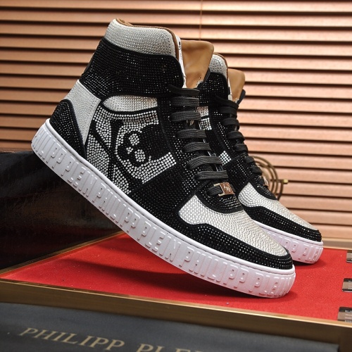 Replica Philipp Plein PP High Tops Shoes For Men #1042480 $108.00 USD for Wholesale