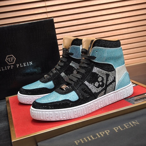 Replica Philipp Plein PP High Tops Shoes For Men #1042481, $108.00 USD, [ITEM#1042481], Replica Philipp Plein PP High Tops Shoes outlet from China