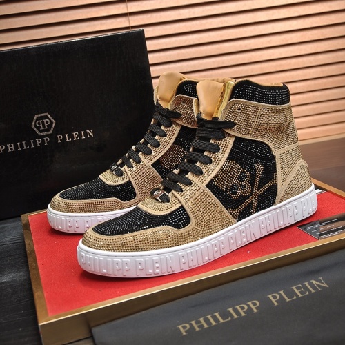 Replica Philipp Plein PP High Tops Shoes For Men #1042483, $108.00 USD, [ITEM#1042483], Replica Philipp Plein PP High Tops Shoes outlet from China