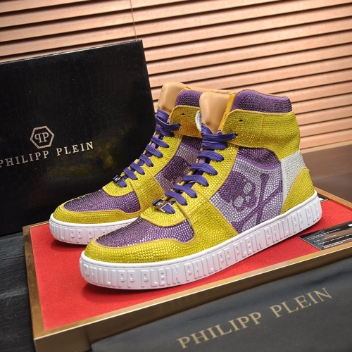 Replica Philipp Plein PP High Tops Shoes For Men #1042484, $108.00 USD, [ITEM#1042484], Replica Philipp Plein PP High Tops Shoes outlet from China