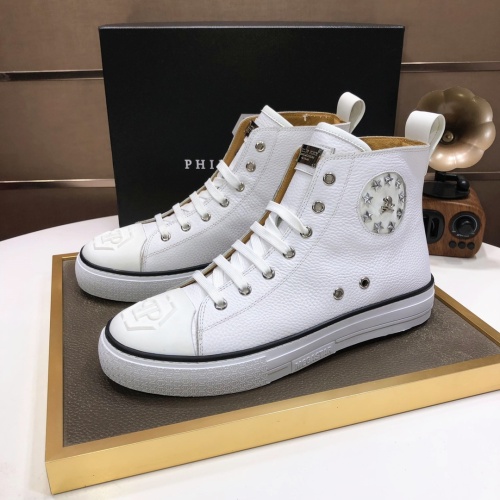 Replica Philipp Plein PP High Tops Shoes For Men #1043997, $98.00 USD, [ITEM#1043997], Replica Philipp Plein PP High Tops Shoes outlet from China