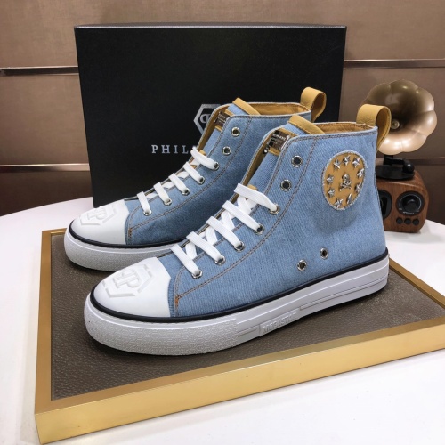 Replica Philipp Plein PP High Tops Shoes For Men #1043998, $98.00 USD, [ITEM#1043998], Replica Philipp Plein PP High Tops Shoes outlet from China