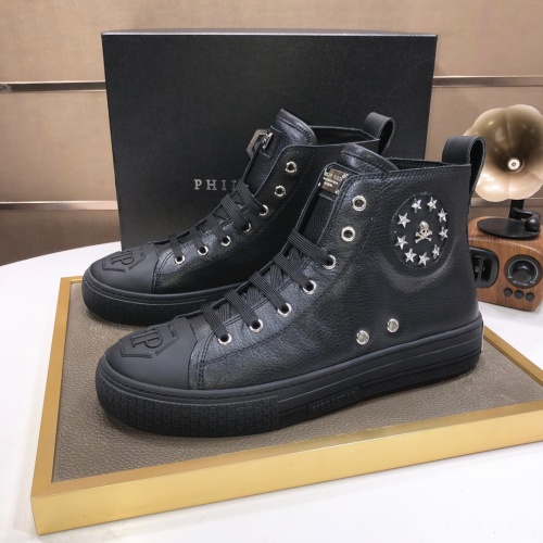 Replica Philipp Plein PP High Tops Shoes For Men #1043999, $98.00 USD, [ITEM#1043999], Replica Philipp Plein PP High Tops Shoes outlet from China