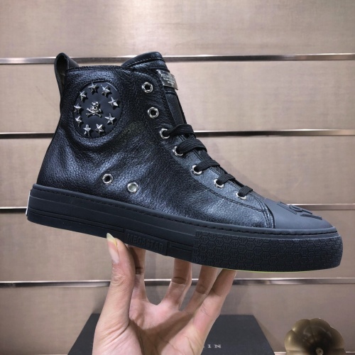 Replica Philipp Plein PP High Tops Shoes For Men #1043999 $98.00 USD for Wholesale