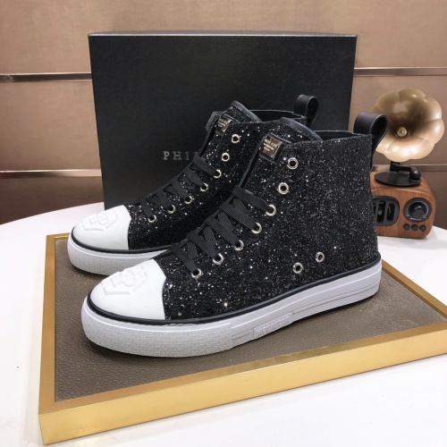 Replica Philipp Plein PP High Tops Shoes For Men #1044005, $98.00 USD, [ITEM#1044005], Replica Philipp Plein PP High Tops Shoes outlet from China