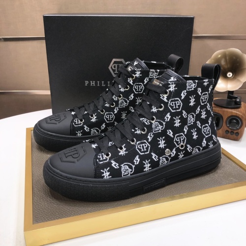 Replica Philipp Plein PP High Tops Shoes For Men #1044006, $98.00 USD, [ITEM#1044006], Replica Philipp Plein PP High Tops Shoes outlet from China