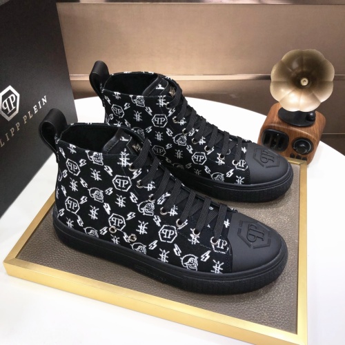 Replica Philipp Plein PP High Tops Shoes For Men #1044006 $98.00 USD for Wholesale
