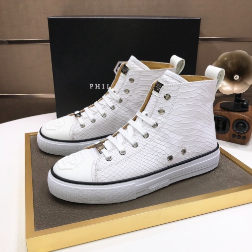 Replica Philipp Plein PP High Tops Shoes For Men #1044008, $98.00 USD, [ITEM#1044008], Replica Philipp Plein PP High Tops Shoes outlet from China