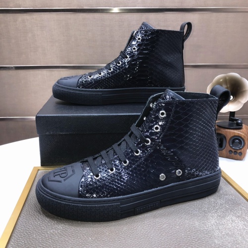 Replica Philipp Plein PP High Tops Shoes For Men #1044009 $98.00 USD for Wholesale