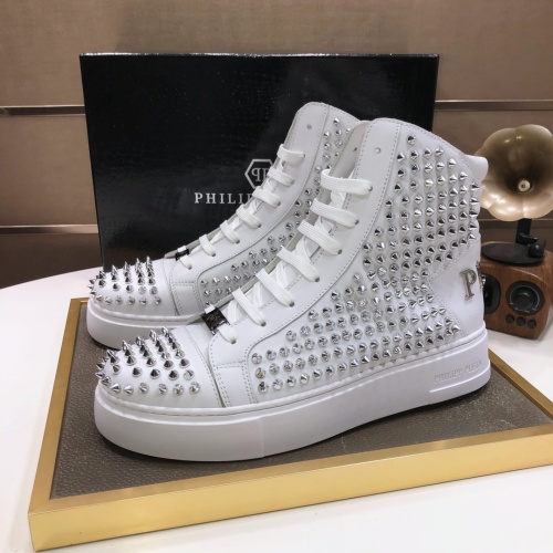 Replica Philipp Plein PP High Tops Shoes For Men #1044392, $140.00 USD, [ITEM#1044392], Replica Philipp Plein PP High Tops Shoes outlet from China
