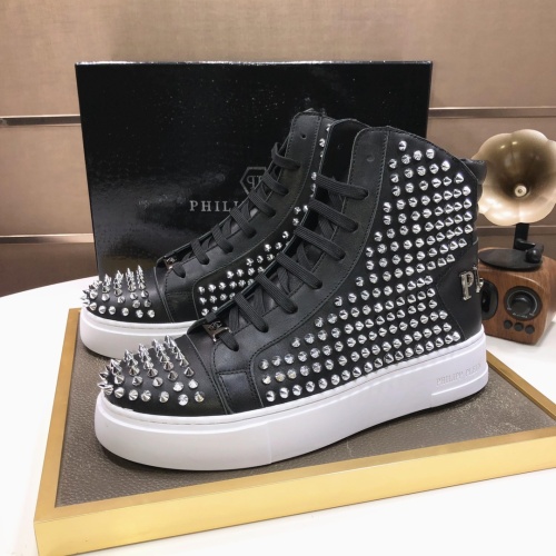 Replica Philipp Plein PP High Tops Shoes For Men #1044393, $140.00 USD, [ITEM#1044393], Replica Philipp Plein PP High Tops Shoes outlet from China