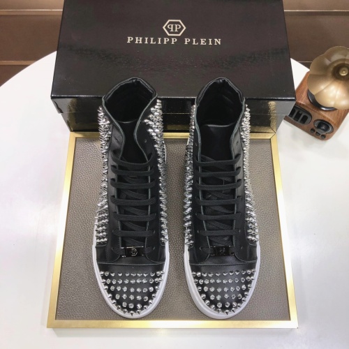 Replica Philipp Plein PP High Tops Shoes For Men #1044393 $140.00 USD for Wholesale