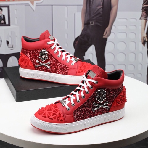 Replica Philipp Plein PP High Tops Shoes For Men #1044630, $80.00 USD, [ITEM#1044630], Replica Philipp Plein PP High Tops Shoes outlet from China