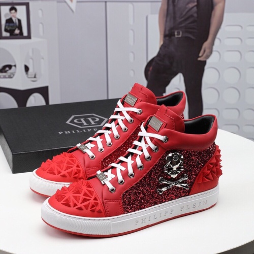 Replica Philipp Plein PP High Tops Shoes For Men #1044630 $80.00 USD for Wholesale