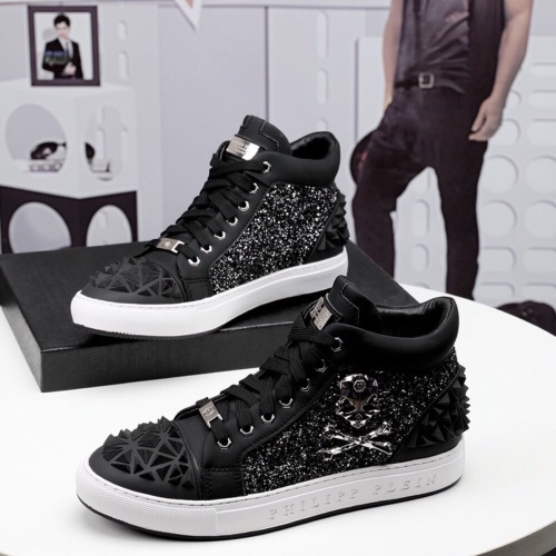 Replica Philipp Plein PP High Tops Shoes For Men #1044631 $80.00 USD for Wholesale