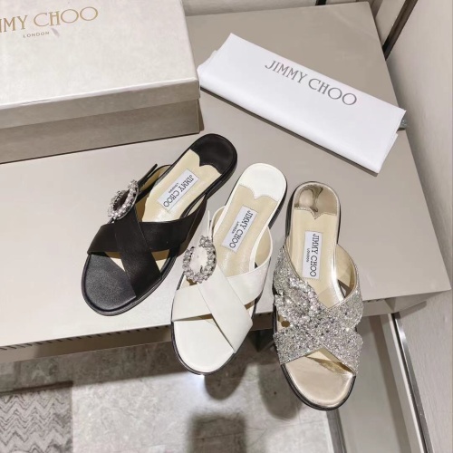 Replica Jimmy Choo Slippers For Women #1045312 $102.00 USD for Wholesale