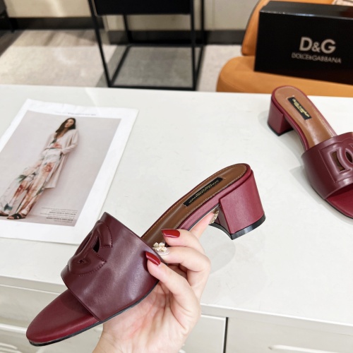 Replica Dolce & Gabbana D&G Slippers For Women #1051157 $85.00 USD for Wholesale