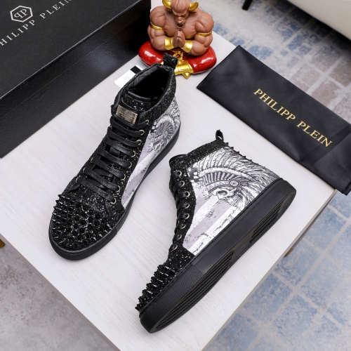 Replica Philipp Plein PP High Tops Shoes For Men #1051205 $96.00 USD for Wholesale