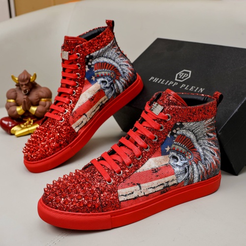 Replica Philipp Plein PP High Tops Shoes For Men #1051206, $96.00 USD, [ITEM#1051206], Replica Philipp Plein PP High Tops Shoes outlet from China