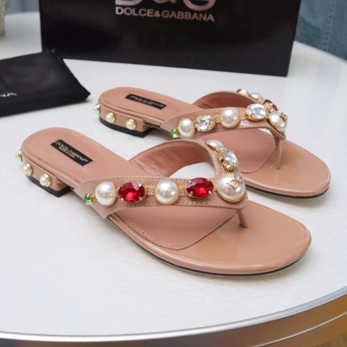 Replica Dolce & Gabbana D&G Slippers For Women #1051747 $72.00 USD for Wholesale