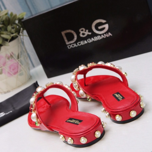 Replica Dolce & Gabbana D&G Slippers For Women #1051748 $72.00 USD for Wholesale