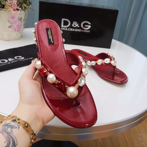 Replica Dolce & Gabbana D&G Slippers For Women #1051749 $72.00 USD for Wholesale