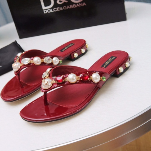Replica Dolce & Gabbana D&G Slippers For Women #1051749 $72.00 USD for Wholesale