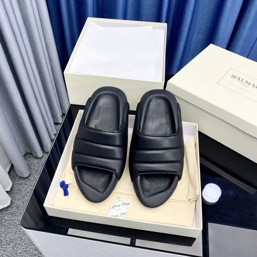 Replica Balmain Slippers For Men #1061990 $92.00 USD for Wholesale