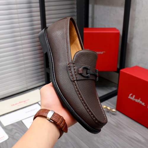 Replica Salvatore Ferragamo Leather Shoes For Men #1066142 $100.00 USD for Wholesale