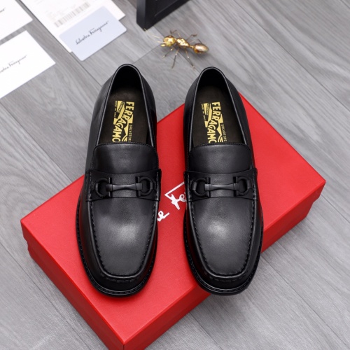 Replica Salvatore Ferragamo Leather Shoes For Men #1066145 $100.00 USD for Wholesale