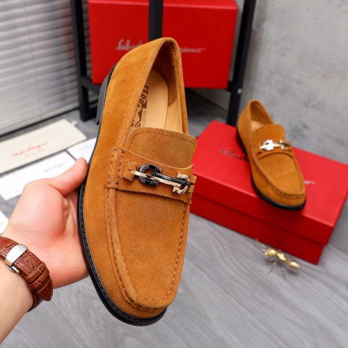 Replica Salvatore Ferragamo Leather Shoes For Men #1066154 $100.00 USD for Wholesale