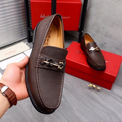 Replica Salvatore Ferragamo Leather Shoes For Men #1066156 $100.00 USD for Wholesale