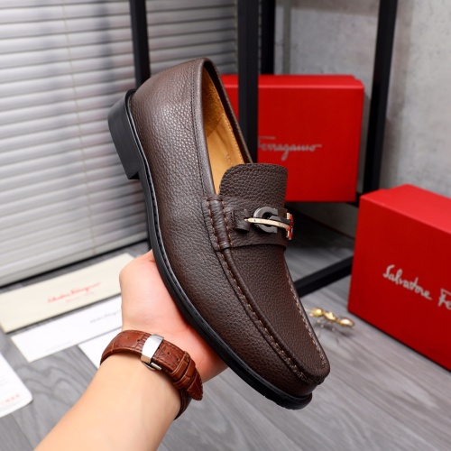Replica Salvatore Ferragamo Leather Shoes For Men #1066156 $100.00 USD for Wholesale